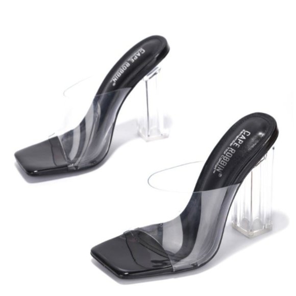Edna Transparent Heel Black - Picture 1 of 4